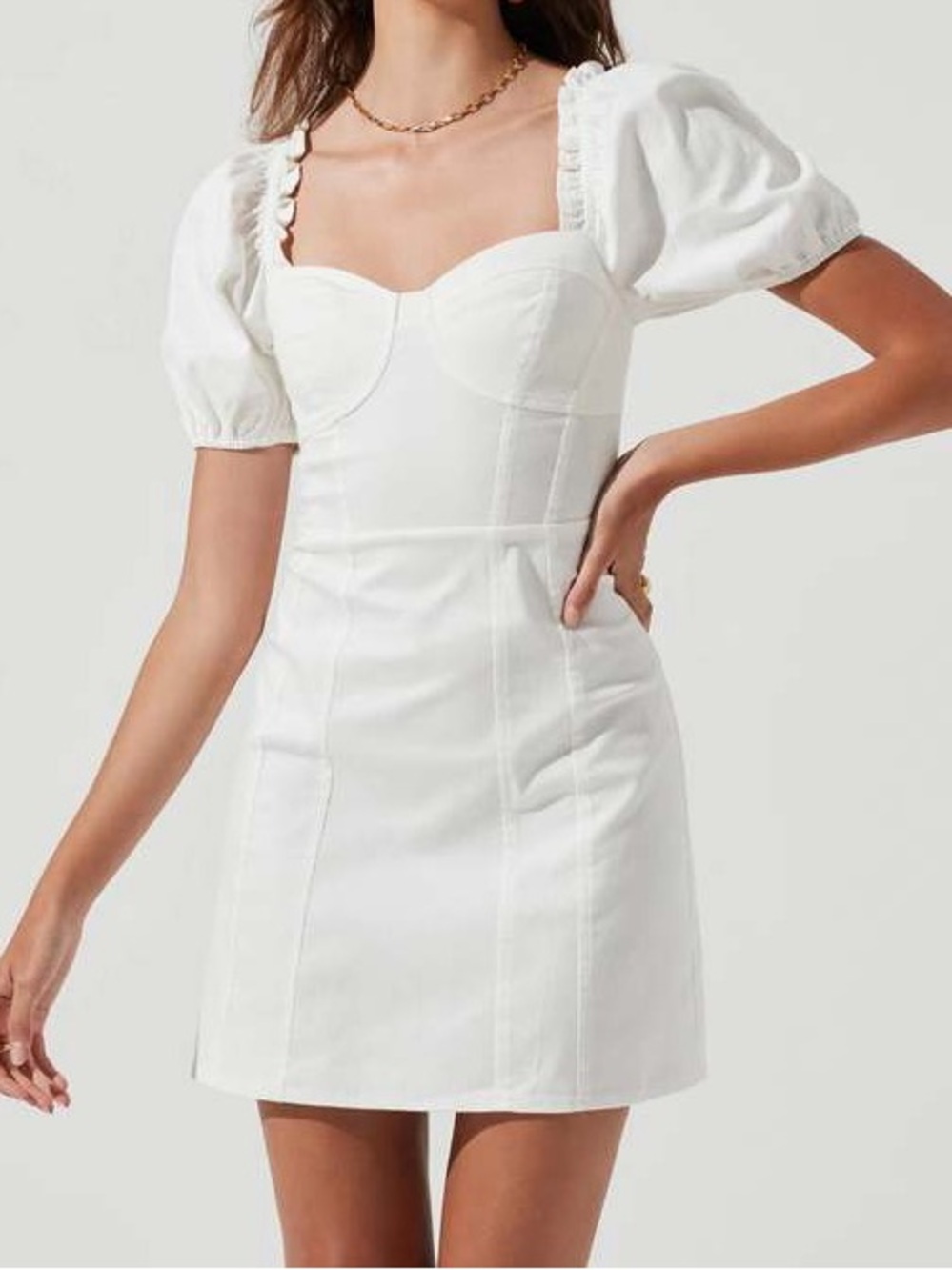 ASTR The Label Skylar Puff Sleeve Mini Dress Small